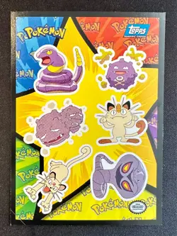 Meowth Ekans Team Rocket 1999 Topps Pokemon Movie Sticker Puzzle Card - VLP - Image 1