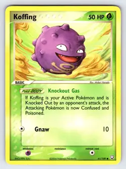 Koffing 61/109 2004 EX Team Rocket Returns Pokemon Card TCG Nintendo Common - Lp - Image 1