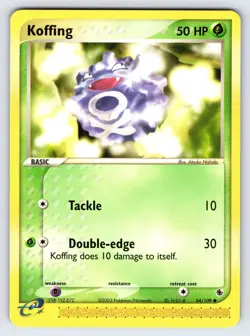 Koffing 54/109 EX Ruby & Sapphire Pokemon Card TCG e-Series Nintendo Common Nm - Image 1