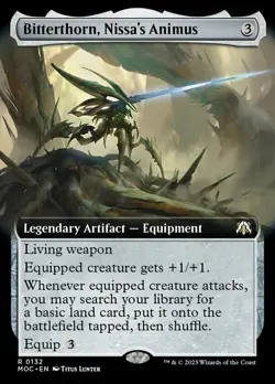 1x Bitterthorn, Nissa's Animus - Extended Art Light Play MTG Magic - Kid Icarus - Image 1