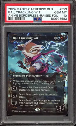 MTG: Ral, Crackling Wit 0353 Bloomburrow Anime Borderless Raised Foil - PSA 10 - Image 1