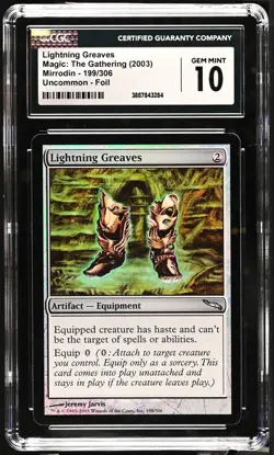 LIGHTNING GREAVES Mirrodin Foil CGC 10 Gem Mint MTG [Nostalgium] - Image 1