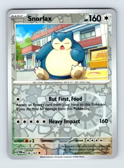 Snorlax - Twilight Masquerade 136/167 - Reverse Holo - NM - Pokemon - Image 1