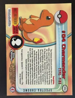 2000 Topps Chrome Pokemon Spectra #04 Charmander NM-MINT - Image 2