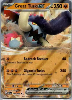 Pokemon TCG Great Tusk ex 123/198 Scarlet & Violet NM - Image 1