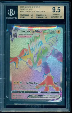 2020 Pokemon Rebel Clash #196 Toxtricity Vmax Full Art Secret Rare BGS 9.5 - Image 1