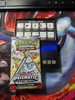 VERY HEAVY! GOD PACKUUU 22.44 - 22.60g Prismatic Evolutions Pokemon X 4 Packs - Image 2