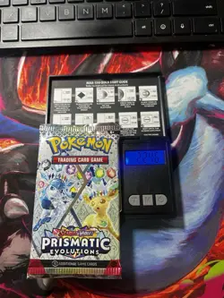 VERY HEAVY! GOD PACKUUU 22.44 - 22.60g Prismatic Evolutions Pokemon X 4 Packs - Image 4