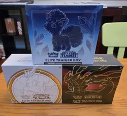 2022 Pokemon Silver Tempest, Brilliant Stars, and Lost Origin 3-Box ETB lot Seal - Image 1