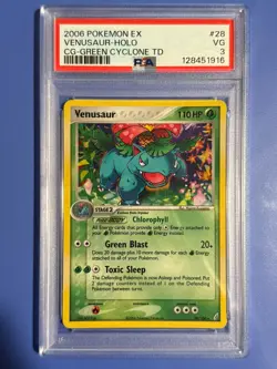 2006 Pokemon (EX Crystal Guardians) Venusaur 028/100 Holo - Holo Rare - PSA 3 VG - Image 1