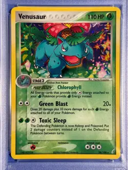 2006 Pokemon (EX Crystal Guardians) Venusaur 028/100 Holo - Holo Rare - PSA 3 VG - Image 3
