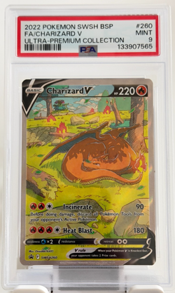 PSA MINT 9 Charizard V #SWSH260 Full Art (2022 Pokemon SWSH Black Star Promo) - Image 1