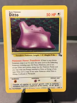 Pokemon TCG Ditto #3/62 Holo Rare Fossil Set Unlimited WOTC VTG 1999 LP - Image 1