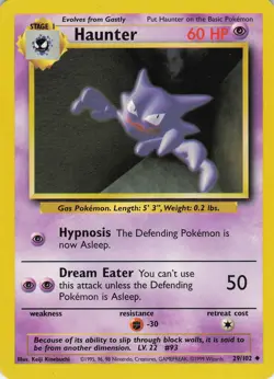 Haunter 029/102 Base Set Uncommon Normal Pokemon TCG - Image 1