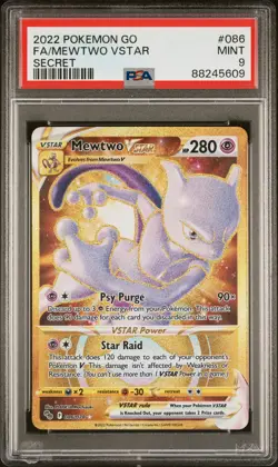 Mewtwo Vstar 086 Secret Go Pokemon PSA 9 - Image 1