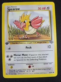 Spearow 1st Edition 62/64 Jungle Common Pokemon Vintage Card WOTC NM/LP 1999 - Image 1