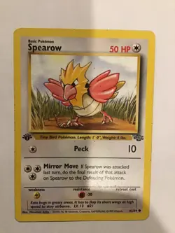 Spearow 62/64 1st Edition Common Jungle Set Pokemon 1999 Card - Image 1