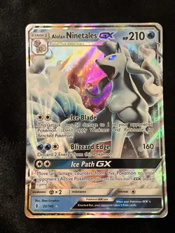 Alolan Ninetales GX - 22/145 - Pokemon Guardians Rising Sun & Moon Card NM - Image 1