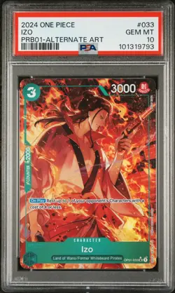 One Piece Izo OP01-033 Alternate Art One Piece Card English PSA 10 GEM MIN POP 1 - Image 1