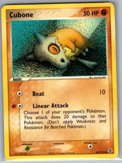 Cubone 60/112 Non Holo FireRed & LeafGreen - Pokemon Card - NM - Image 1