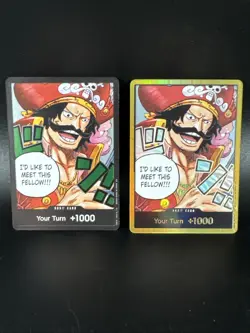 One Piece Gol.D.Roger GOLD DON!! Card (OP-13) English NM Lot Of 2 Gold Black TCG - Image 1