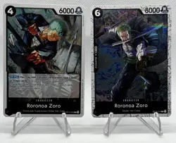 One Piece CCG Roronoa Zoro 2x Card Bundle ENGLISH OP10-095 + ST14-013 PACK FRESH - Image 1