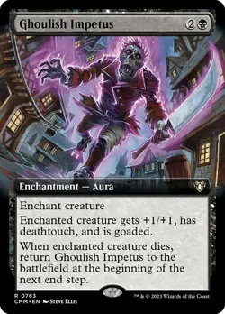 1 x Ghoulish Impetus - Extended Art - Commander Masters - Light Play - MTG - Image 1