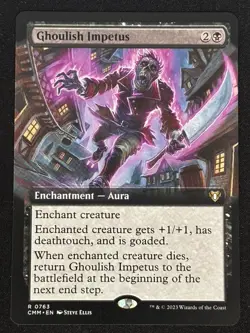 1x MTG Ghoulish Impetus (Extended Art) - Commander Masters (CMM) #763 - Magic - Image 1