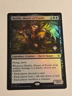 Rankle, Master of Pranks X1 FOIL ELD MTG Stamped Promo Throne Of Eldraine - Image 1