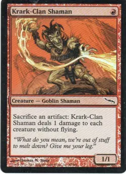 MTG: Mirrodin: Foil Krark-Clan Shaman: Lightly Played Condition - Image 1