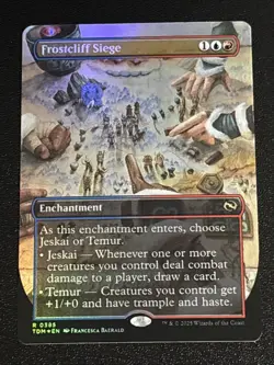 MTG Tarkir: Dragonstorm Frostcliff Siege Borderless Foil 0385 NM Rare - Image 1