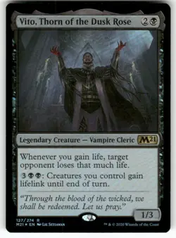 Vito, Thorn of the Dusk Rose R Core Set 2021 Foil 127 MTG NM - Image 1