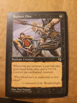 Sadistic Glee - Tempest - MTG - Magic the Gathering - Played 1997 BULK DISCOUNT - Image 1