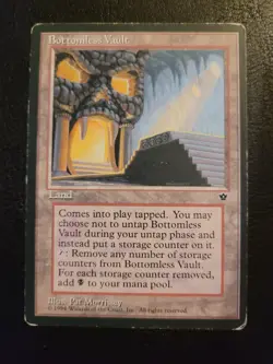 Fallen Empires Bottomless Vault MTG Magic the Gathering MP 1994 Land PLAYED - Image 1