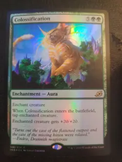 MTG FOIL Colossification - Ikoria: Lair of Behemoths #148 Magic Green Aura Rare - Image 1
