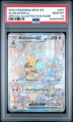 2023 POKEMON MEW EN-151 SPECIAL ILLUSTRATION RARE #201 ALAKAZAM EX PSA 10 - Image 1