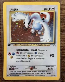 Pokemon TCG Lugia Neo Genesis 1st Edition Holo Rare Near Mint Condition Swirl - Image 2