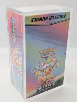 Pokemon SV8.5 Prismatic Evolutions Sealed Booster Bundle Display W/Acrylic Case - Image 1