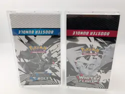 2x Pokemon SV10.5 Black Bolt White Flare Sealed Booster Bundle Display W/Acrylic - Image 1