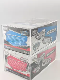 2x Pokemon SV10.5 Black Bolt White Flare Sealed Booster Bundle Display W/Acrylic - Image 3