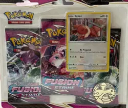 Lot of (10) Pokemon TCG Sword & Shield Fusion Strike 3-Pack Blister Eevee Sealed - Image 2