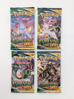 Lot (36) Pokemon SWSH Evolving Skies Booster Packs W/ Display Box & Soft Case - Image 2