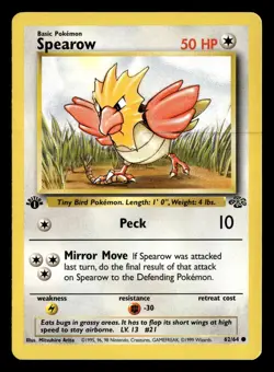 1999 Pokemon SPEAROW 1st Edition Jungle 62/64 LP - Image 1