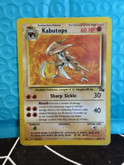 Kabutops - 24/62 - Rare - Unlimited Edition MP/HP, English Pokemon Fossil - Image 1