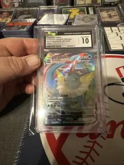 2025 Pokemon Chinese Gem Pack Vol 2 Vaporeon Vmax CGC 10 - Image 1