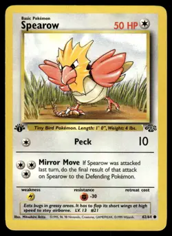 Pokemon TCG Jungle #62/64 Spearow 1st Edition LP - Image 1