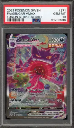 Pokemon Gengar Fusion Strike Secret Rare Full Alt Art #271 PSA 10 Gem Mint - Image 1