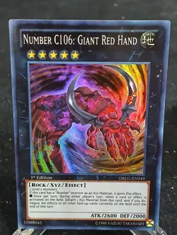 Yu-Gi-Oh! Number C106: Giant Red Hand DRLG-EN049 SR MP - Image 1