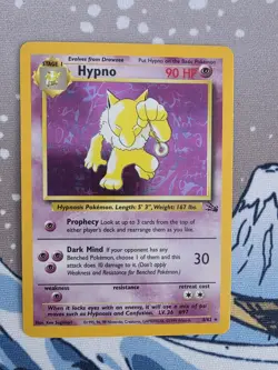 Pokemon TCG Hypno Fossil Holo Unlimited Rare Card 8/62 LP - Image 1