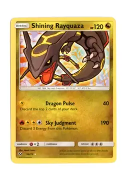 Pokemon TCG Rayquaza Holo Rare Card Shining Legends 56/73 Mint Condition - Image 1